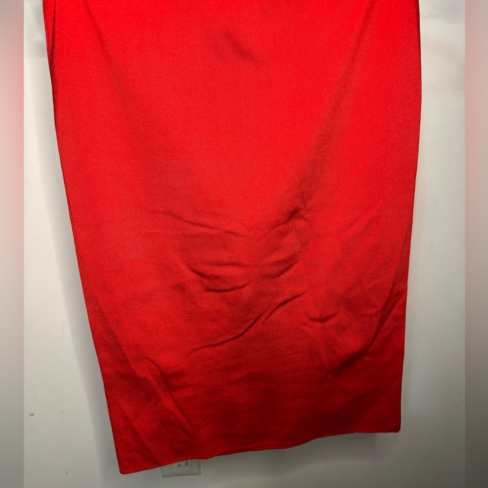 Calvin Klein Collection Red Silk Skirt - Picture 4 of 6